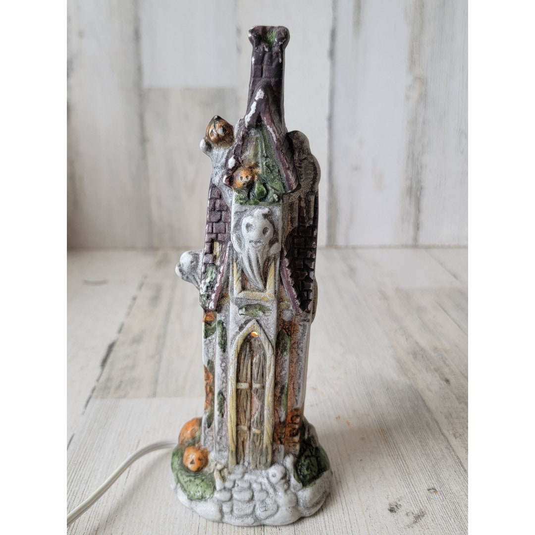 Ceramic Ghost Light up House Pumpkin Halloween Village Etsy