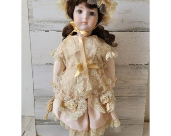 Bru bonne Victorian doll porcelain repro 20" vintage