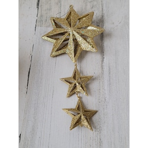 Gold glitter North Star ornament Xmas decor shiny