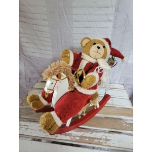 Rocking horse bear animated Xmas home decor singing sound