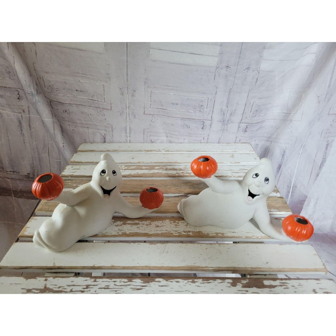 Vintage Ceramic Ghost Candelabra Decor Candle Holder Halloween Decor - Etsy