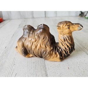 Vintage chalkware camel nativity village Xmas decor