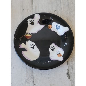 Palm tree co ghost candy plate Halloween dish spooky
