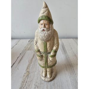 Vintage glitter Santa Victorian statue figurine sparkle