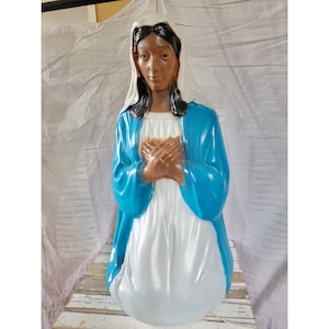 General foam Mary blue blow mold Xmas lawn decor vintage