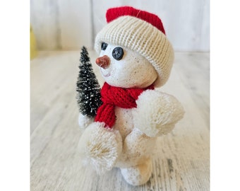 Dept 56 Snowman Billy Buttons Tree Hat Ornament Xmas Decor Knit