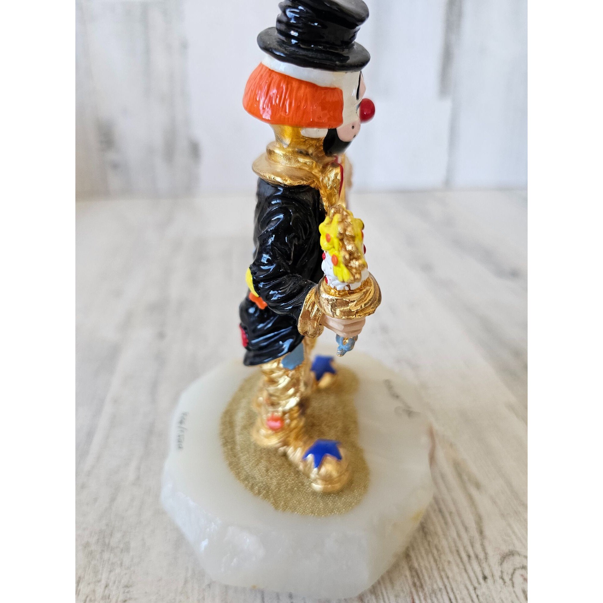 Ron Lee　ロン・リー　ピエロ　英国兵　Hobo in England　置物 Ron Lee Spring Hobo Joe Clown Flowers Proposal 1993 Gold Statue