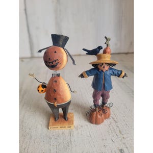 Halloween figure scarecrow jack o lantern pumpkin mini figure unique set