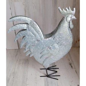 Grande gallo pollo gallina uccello in metallo in piedi decorazione per la casa