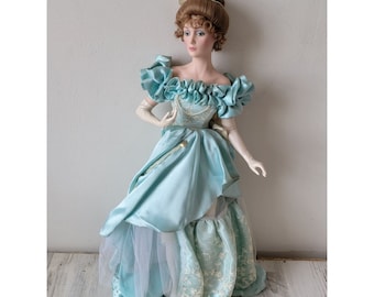Franklin heirloom night at Opera Gibson Girl muñeca de porcelana coleccionable