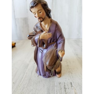 Vintage Italy shepherd Joseph Nativity large fontanini Village Xmas