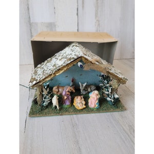 Vintage Italian nativity scene AS IS Jesus Xmas figure animal