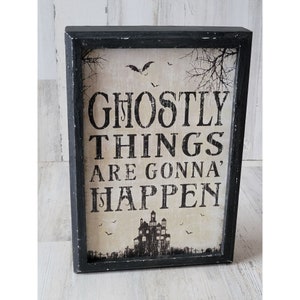 Square One cosas fantasmales van a suceder cartel de pared decoración de Halloween