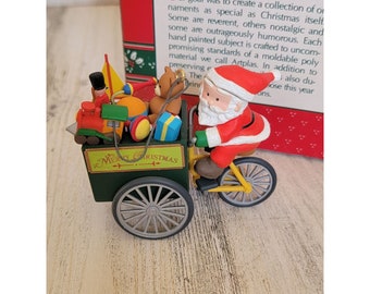 Enesco peddle pushin' Santa 1991 ornament Xmas