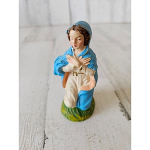 Vintage porcelain Mary Nativity village religious decor
