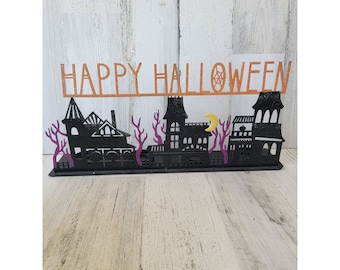 Halloween midnight market glitter tea light holder scary figure