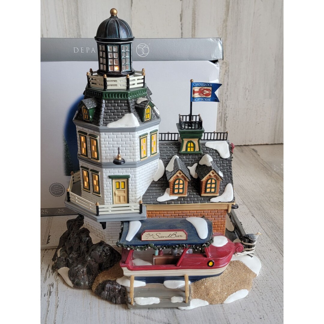 Dept 56 55045 Candlerock Lighthouse Restaurant Snow Village Etsy