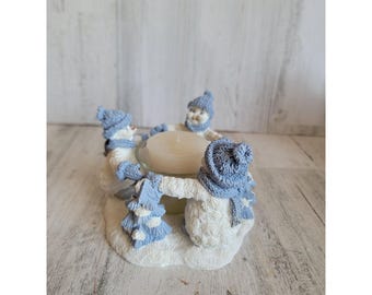 Encore Snowman Buddies vintage candle holder Xmas collectible figure
