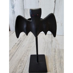Pottery Barn bat tea light candle holder Halloween decor rare