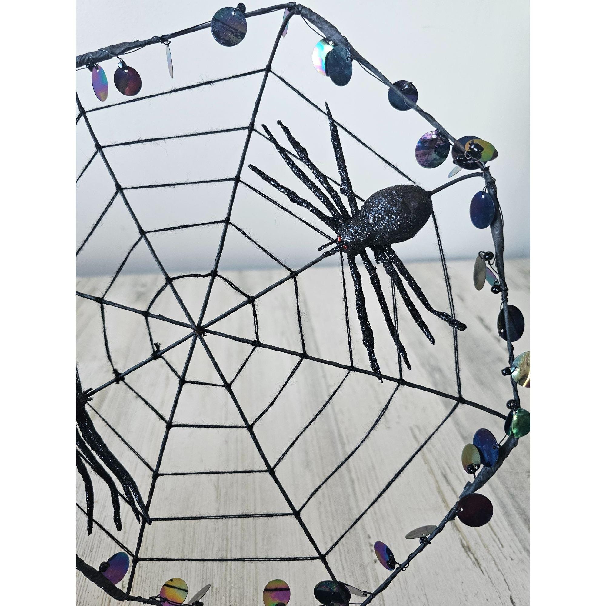 Glitter Sequin Spider Spider Web Halloween Decor Hanging Unique - Etsy