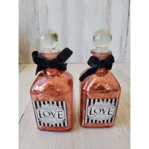 Pink love potion glass Halloween bow home prop decor set