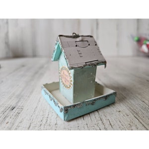 Shabby chic musical birdhouse ornament unique