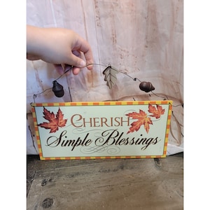 Apreciar bendiciones simples Leaf Acorn fall sign decor