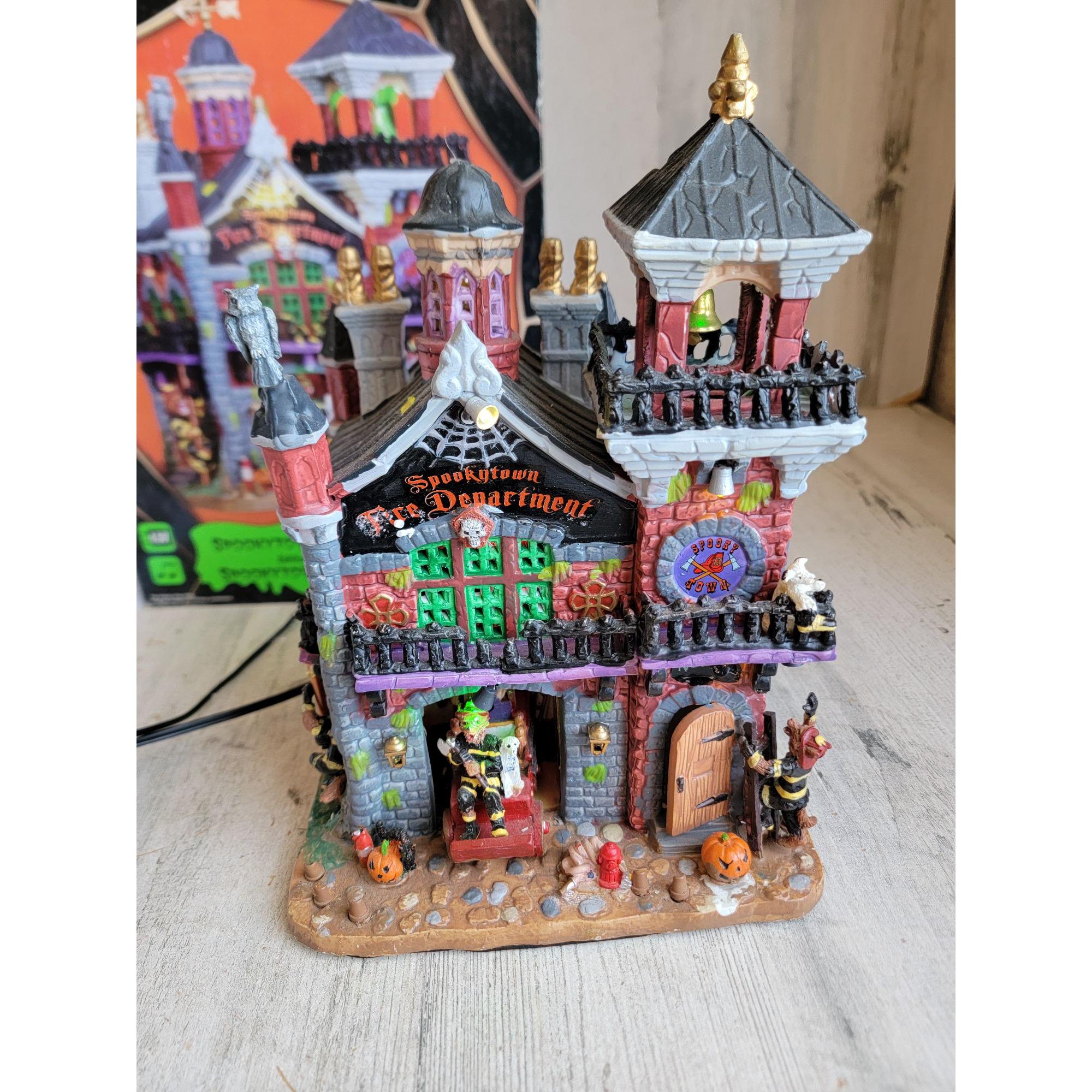 Lemax AS IS Spooky Town Fire Department Halloween Village
