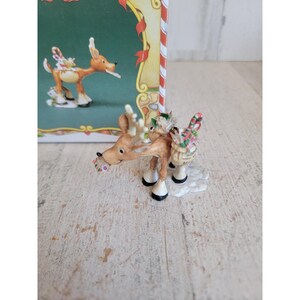 Enesco twixie vintage reindeer RARE zimnicki North Pole Village accessory Xmas