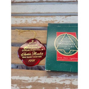 Hallmark 5 Jahre zusammen charter Sammler Club Ornament 1991 Weihnachten Feiertag Baum