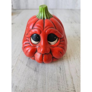 Anthropomorphic pumpkin jack-o&#39;-lantern Halloween vintage decor ceramic