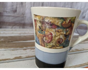 Gryphonware taza abstracta taza té café mango cerámica