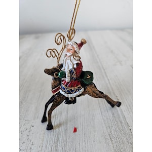 Metal reindeer Santa ornament Xmas tree deer