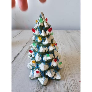 Vintage plaster tree light unique village Xmas decor