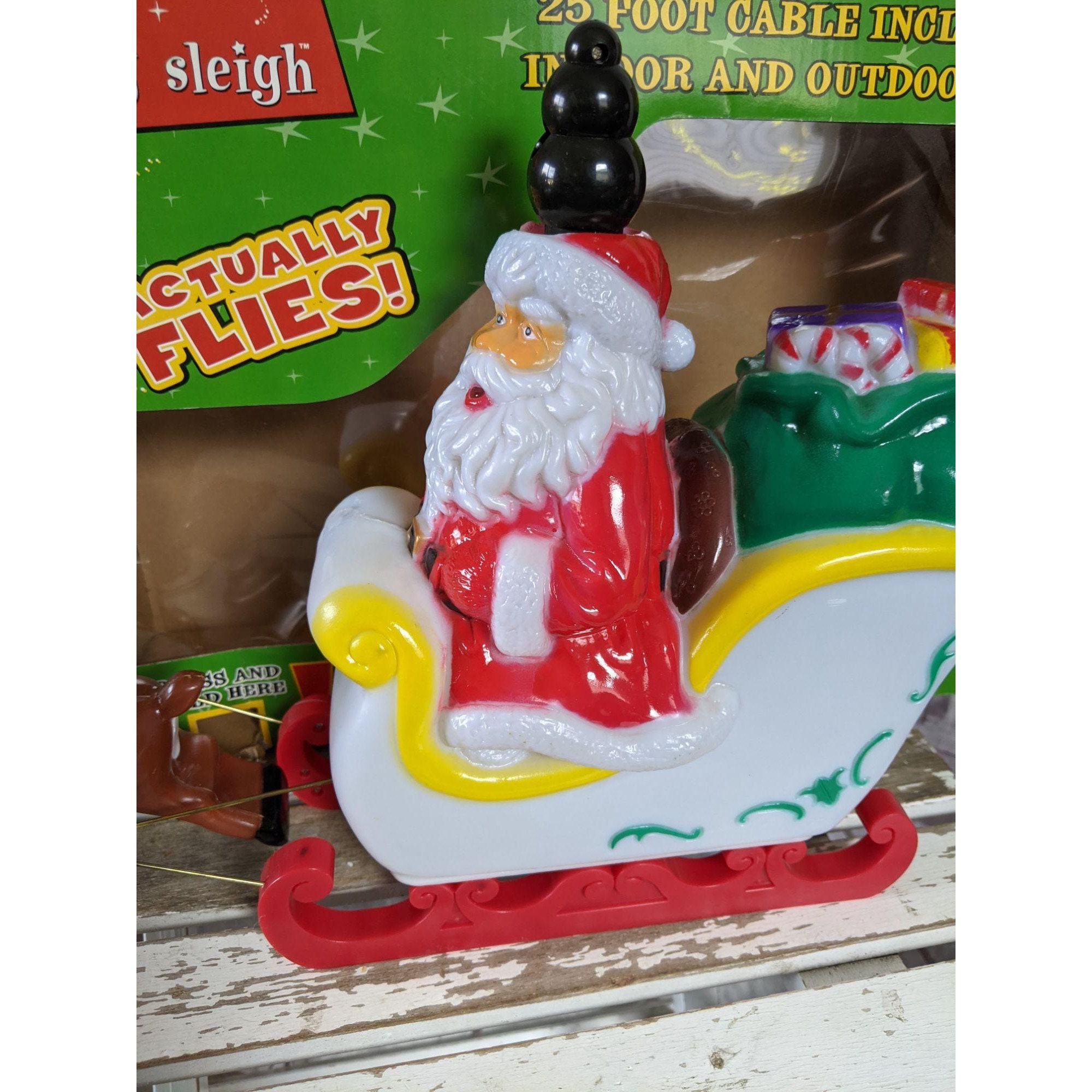 Tekky toy flying Santa's sleigh Xmas decor as is holiday Etsy