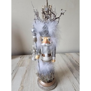 Kurt adler Holly nutcracker Hollywood glitter Castle Xmas decor vintage KSA star silver