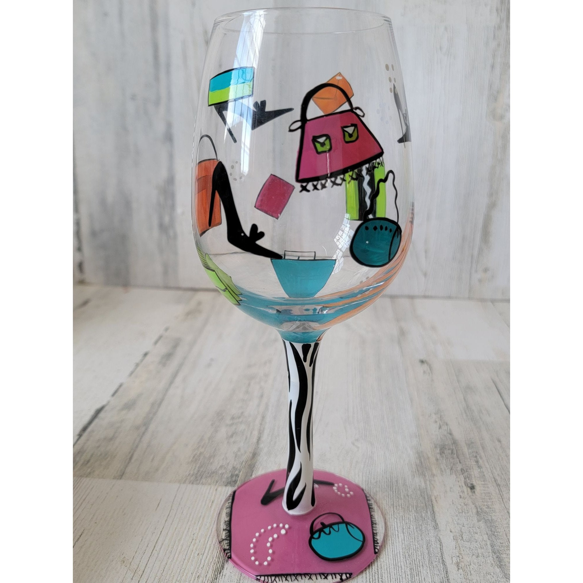 Lolita Shopaholic Too Wine Glass Drinkware Purse Heel Decor - Etsy