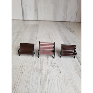 Lemax brown Park Bench village accessory xmas set