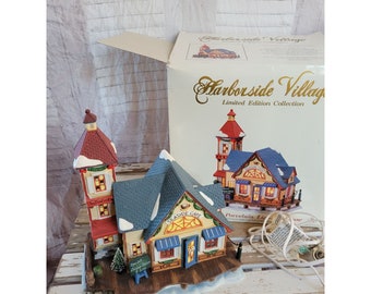 Harborside village lighthouse seaside Cafe house deluxe Carolina Xmas home decor