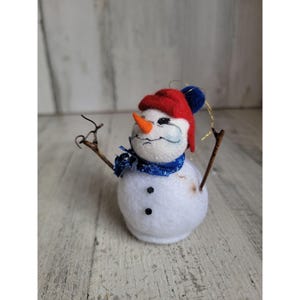Annalee miniature snowman ornament Xmas decor vintage