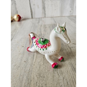 Vintage carlini caballo piñata COMO ES vidrio italiano Italia adorno árbol de cuerda