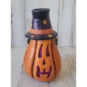 Citrouille à paillettes unique Jack O&#39;Lantern Halloween étoile chapeau de sorcière décor