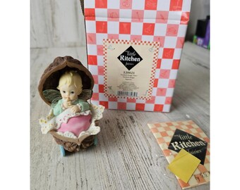 Little kitchen fairy nutshell buggy baby figurine enesco new
