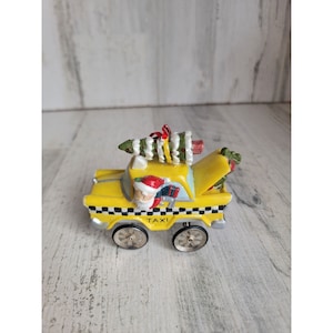 Kurt Adler ceramic Santa Claus Taxi Driver ornament Xmas
