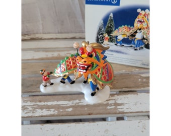 Dept 56 55032 dragon parade new Snow village xmas Chinese accessory rare new