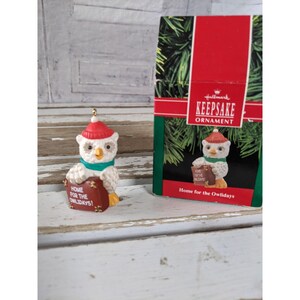 Hallmark home for the owlidays owl 1990 ornament Xmas holiday tree New