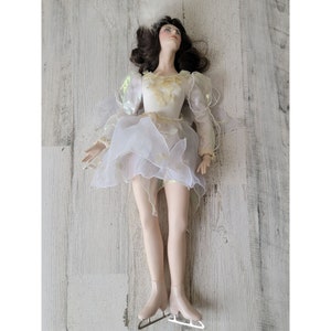 Franklin heirloom Peggy Fleming AS IS ice skater porcelain doll collectible