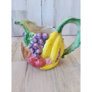 Fitz Floyd Calypso tropische Bananen Obst Krug 1,5 Quart Vintage 1988