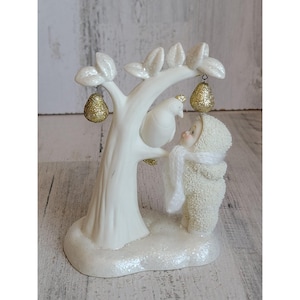 Dept 56 4037318 partridge in a pear tree snow babies vintage xmas