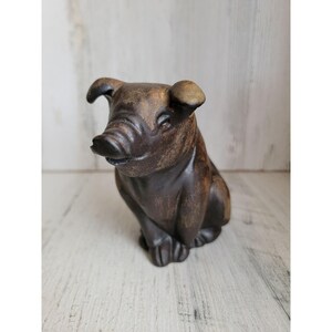 Vintage brown Pig farm animal unique figure home decor xmas